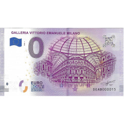 Billet Euro Souvenir 0 € – Galleria Vittorio Emanuele II – Milan – Italie – 2018.