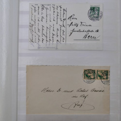 Collection spécialisée timbres de Suisse Pro Juventute 1913-1960 sur enveloppe.