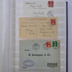 Collection spécialisée timbres de Suisse Pro Juventute 1913-1960 sur enveloppe.
