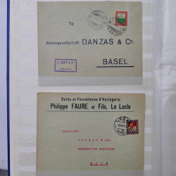 Collection spécialisée timbres de Suisse Pro Juventute 1913-1960 sur enveloppe.