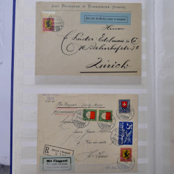 Collection spécialisée timbres de Suisse Pro Juventute 1913-1960 sur enveloppe.