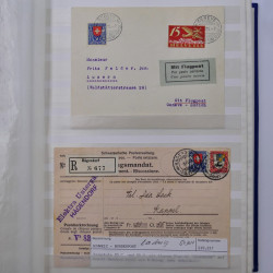 Collection spécialisée timbres de Suisse Pro Juventute 1913-1960 sur enveloppe.