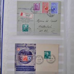 Collection spécialisée timbres de Suisse Pro Juventute 1913-1960 sur enveloppe.
