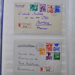 Collection spécialisée timbres de Suisse Pro Juventute 1913-1960 sur enveloppe.