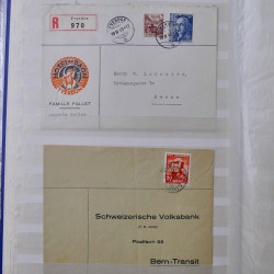 Collection spécialisée timbres de Suisse Pro Juventute 1913-1960 sur enveloppe.