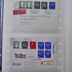 Collection spécialisée timbres de Suisse Pro Juventute 1913-1960 sur enveloppe.