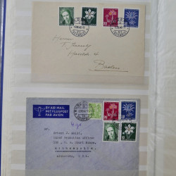 Collection spécialisée timbres de Suisse Pro Juventute 1913-1960 sur enveloppe.