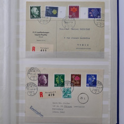 Collection spécialisée timbres de Suisse Pro Juventute 1913-1960 sur enveloppe.