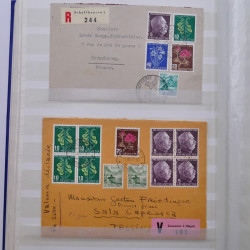 Collection spécialisée timbres de Suisse Pro Juventute 1913-1960 sur enveloppe.