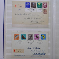 Collection spécialisée timbres de Suisse Pro Juventute 1913-1960 sur enveloppe.