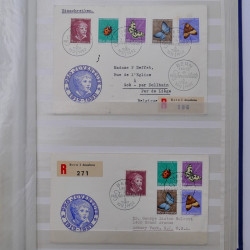 Collection spécialisée timbres de Suisse Pro Juventute 1913-1960 sur enveloppe.