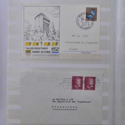 Collection spécialisée timbres de Suisse Pro Juventute 1913-1960 sur enveloppe.