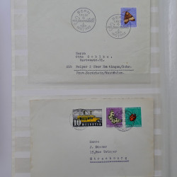 Collection spécialisée timbres de Suisse Pro Juventute 1913-1960 sur enveloppe.
