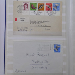 Collection spécialisée timbres de Suisse Pro Juventute 1913-1960 sur enveloppe.