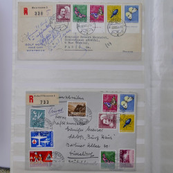 Collection spécialisée timbres de Suisse Pro Juventute 1913-1960 sur enveloppe.