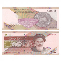 Billet de banque 5000 Rials neuf - La poterie de Zabol.