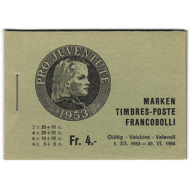 Suisse carnet de timbres pour la jeunesse N°C539b neuf** - Pro Juventute 1953.
