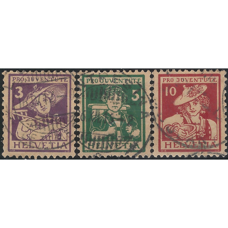 Suisse timbres pour la jeunesse N°151-153 série oblitéré.