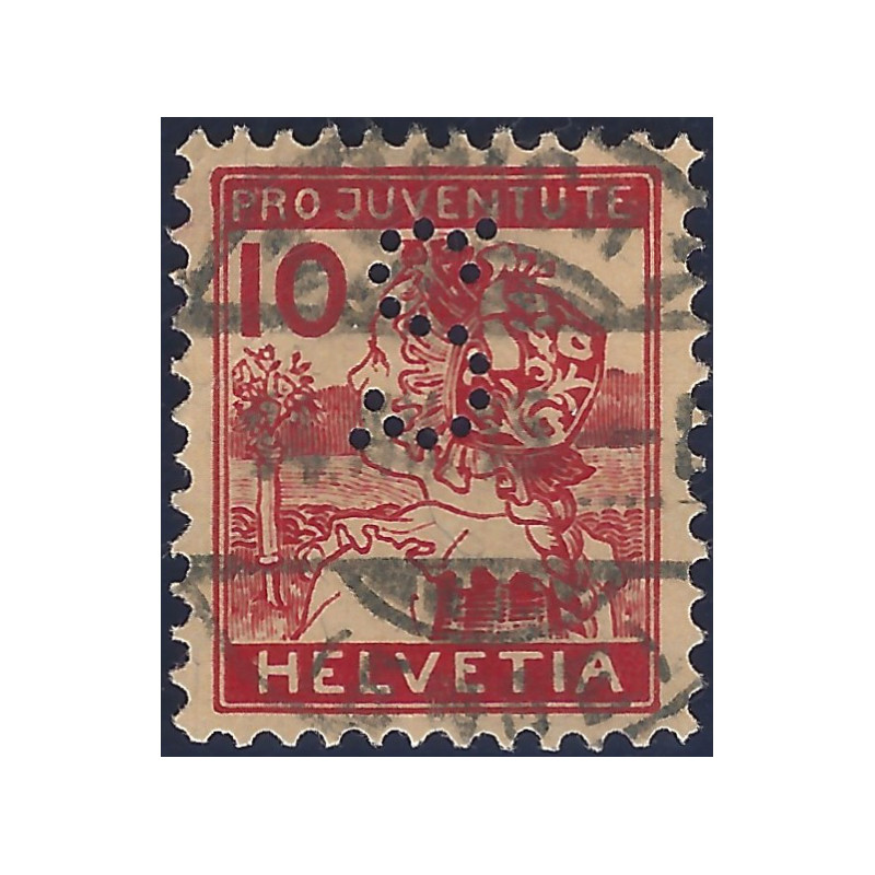 Suisse timbre pour la jeunesse N°150 perforé oblitéré.