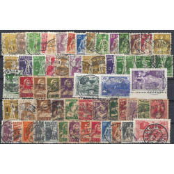 Suisse lot de 60 timbres émis entre 1907-1922 oblitérés.