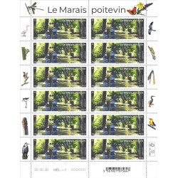 Timbre Le marais poitevin en feuillet de France N°F176 neuf**.