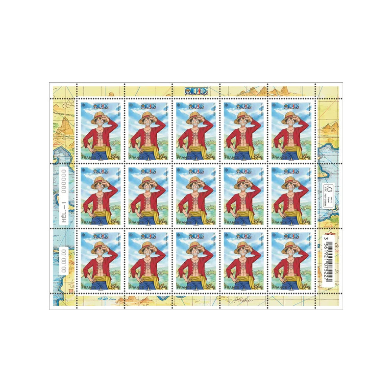Timbre One Piece - Luffy en feuillet de France N°F180 neuf**.