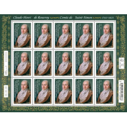 Timbre Claude Henry de Rouvroy en feuillet de France N°F182 neuf**.