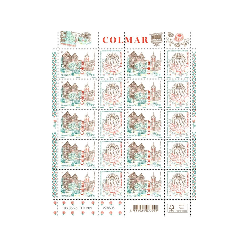 Timbre Colmar en feuillet de France N°F186 neuf**.