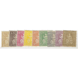 Suisse Helvetia assise timbres N°49-57 série neuf.