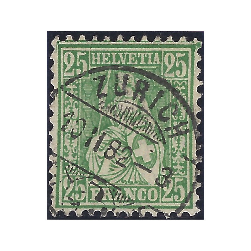 Suisse Helvetia assise timbre N°54 oblitéré.
