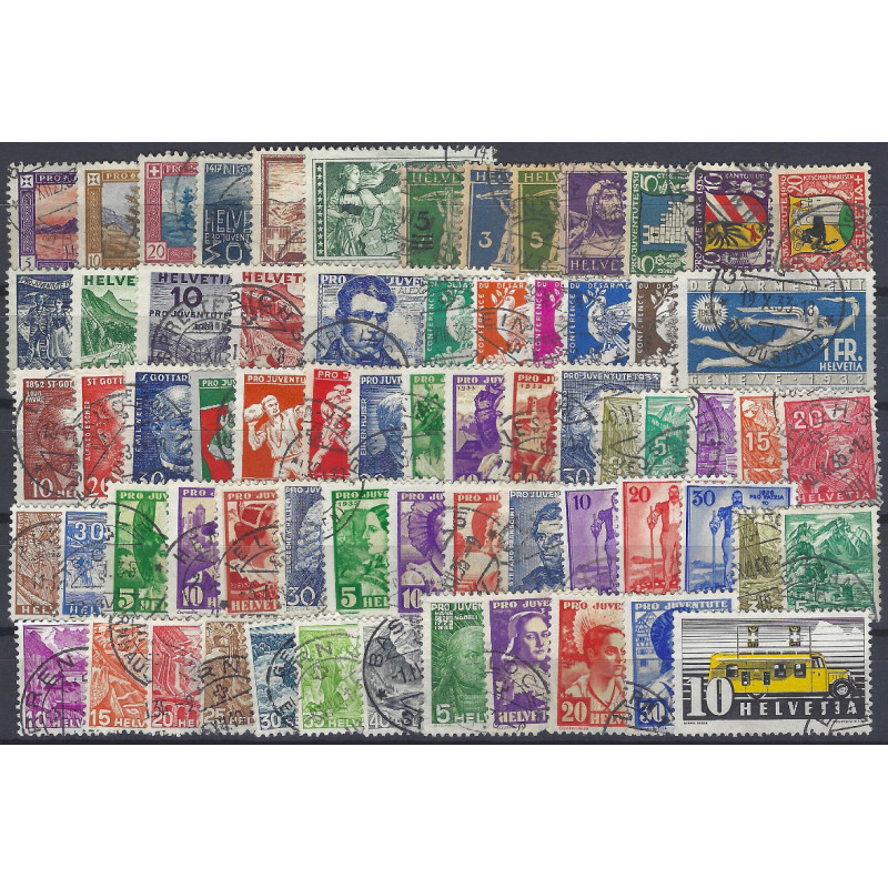 Suisse lot de 67 timbres oblitérés entre N°235-302.