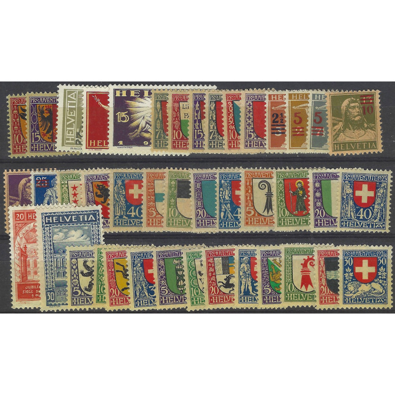 Suisse lot de 42 timbres neufs* entre N°168-225.