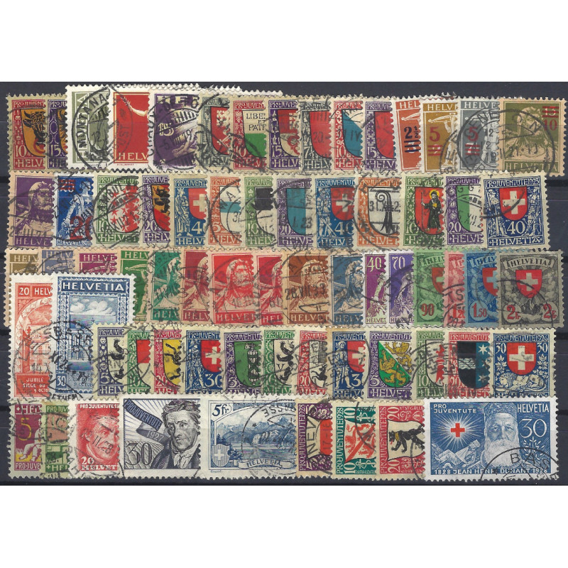 Suisse lot de 67 timbres oblitérés entre N°168-234.