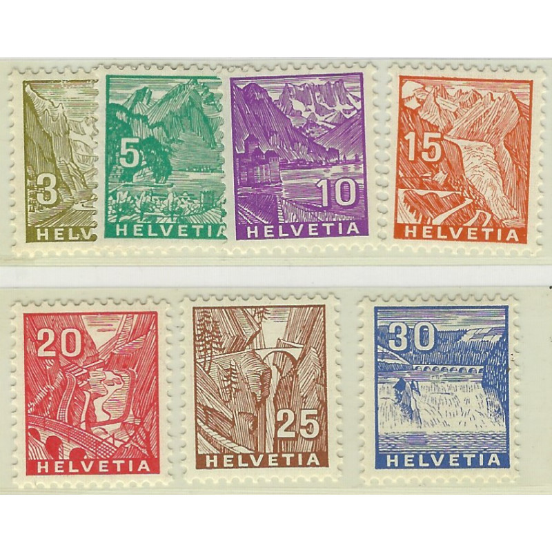 Suisse Paysages timbres N°271-277 série neuf**.