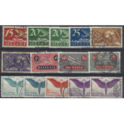 Suisse lot de timbres poste aérienne oblitérés entre N°3-12.