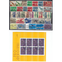 Suisse lot de timbres poste aérienne oblitérés entre N°13-48.