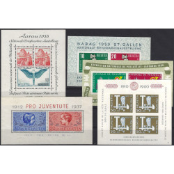 Suisse lot de 5 blocs feuillets de timbres entre N°3-17 neuf*.