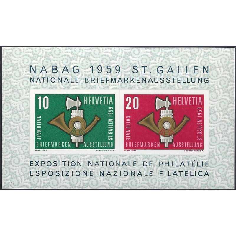 Suisse bloc feuillet de timbre N°16 NABAG neuf**.