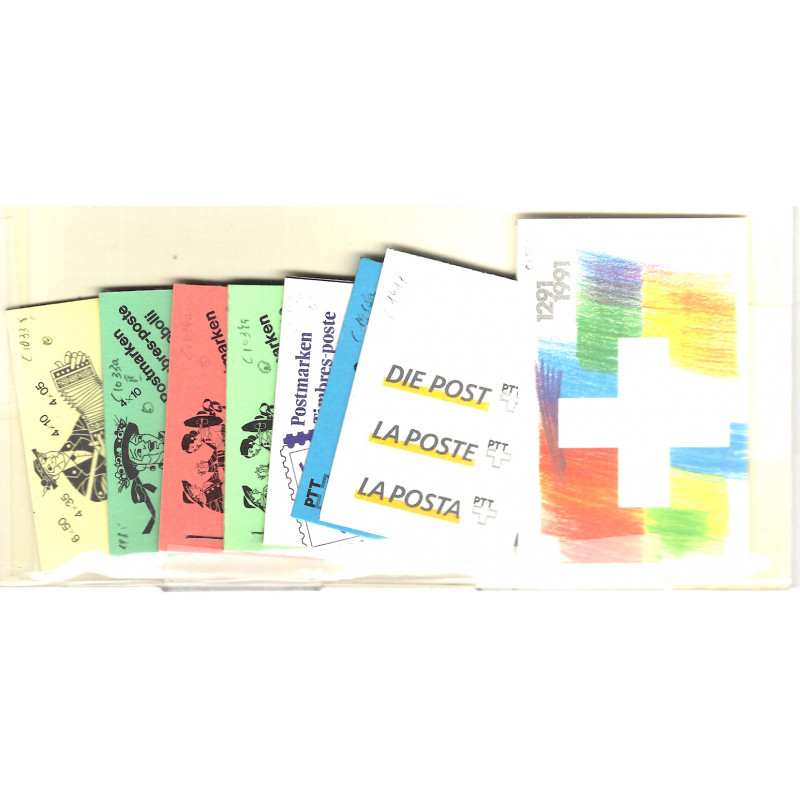 Suisse lot de 8 carnets de timbres oblitérés premier jour.