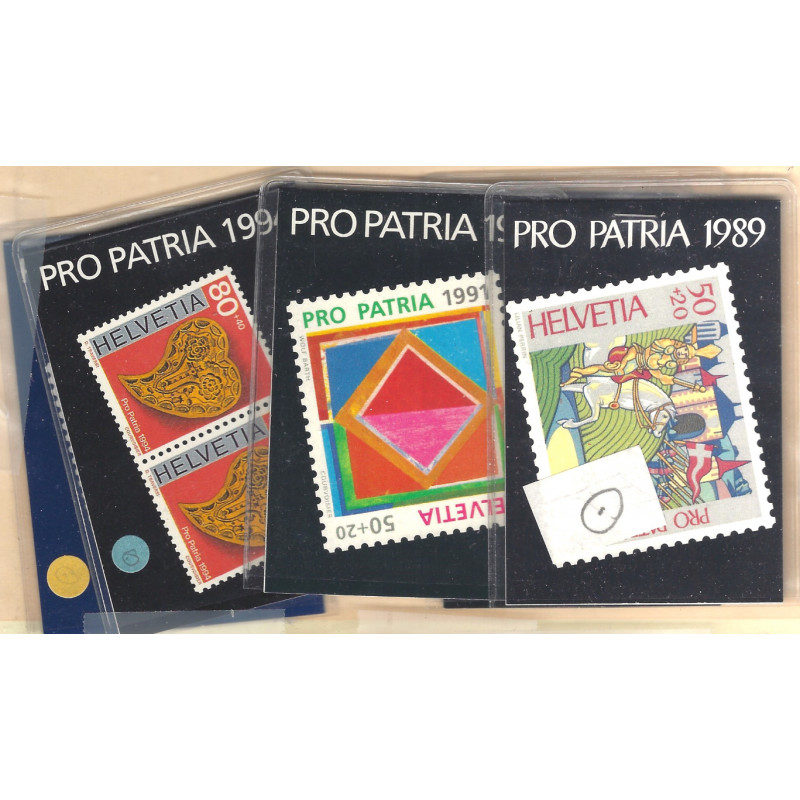 Suisse série de 6 carnets de timbres Pro Patria 1989-1994 oblitérés premier jour.