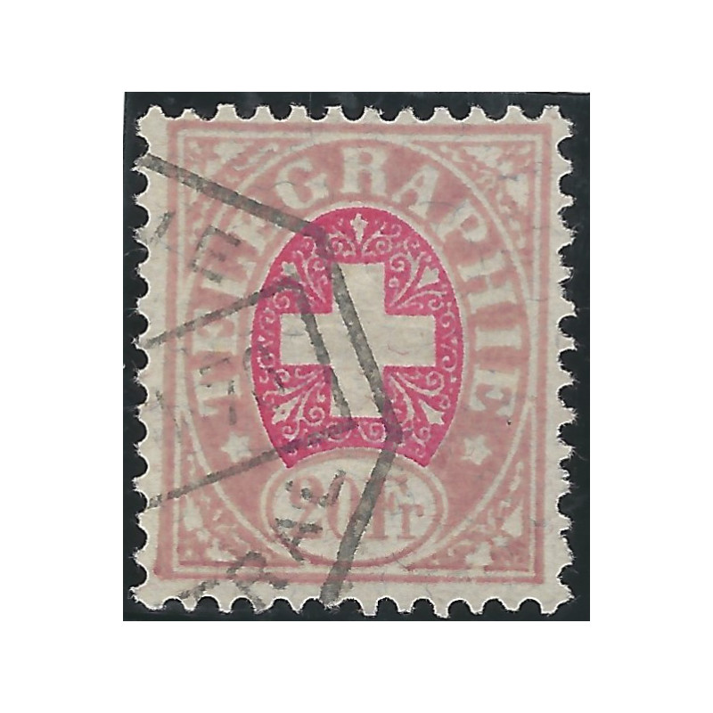 Suisse timbre télégraphe N°8A oblitéré.