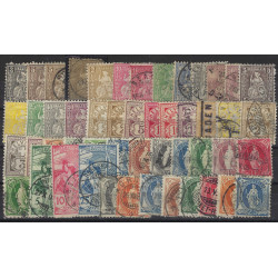 Suisse lot de 50 timbres neufs et oblitérés 1862-1907 pour étude.