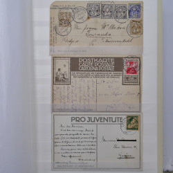 Collection spécialisée histoire postale de timbres de Suisse 1895-1990.