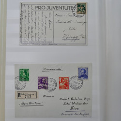 Collection spécialisée histoire postale de timbres de Suisse 1895-1990.