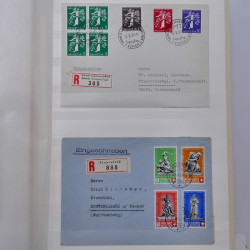 Collection spécialisée histoire postale de timbres de Suisse 1895-1990.