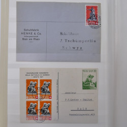 Collection spécialisée histoire postale de timbres de Suisse 1895-1990.