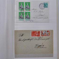 Collection spécialisée histoire postale de timbres de Suisse 1895-1990.