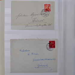 Collection spécialisée histoire postale de timbres de Suisse 1895-1990.