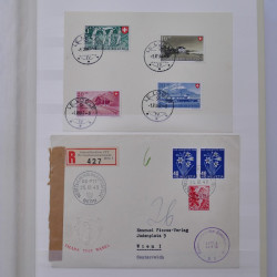 Collection spécialisée histoire postale de timbres de Suisse 1895-1990.