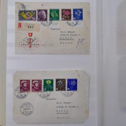 Collection spécialisée histoire postale de timbres de Suisse 1895-1990.
